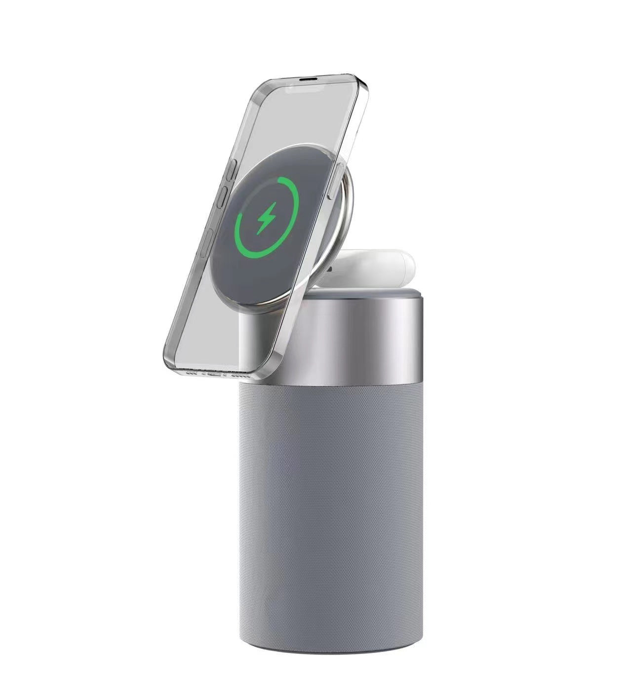 Station chargeur sans fil Bluetooth 3-en-1 avec lampe tactile & haut-parleur portable